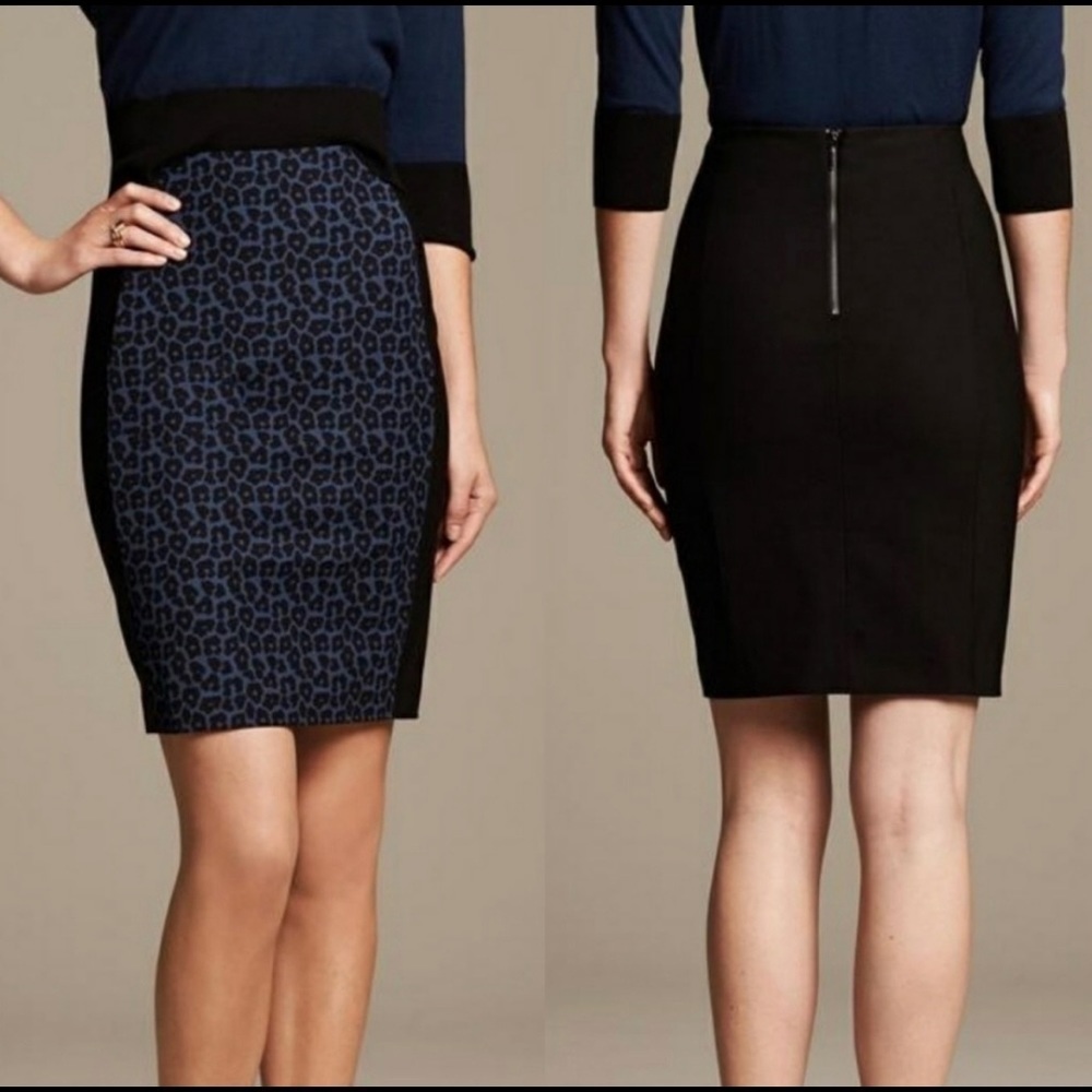 Banana Republic leopard print pencil skirt, 0 EUC